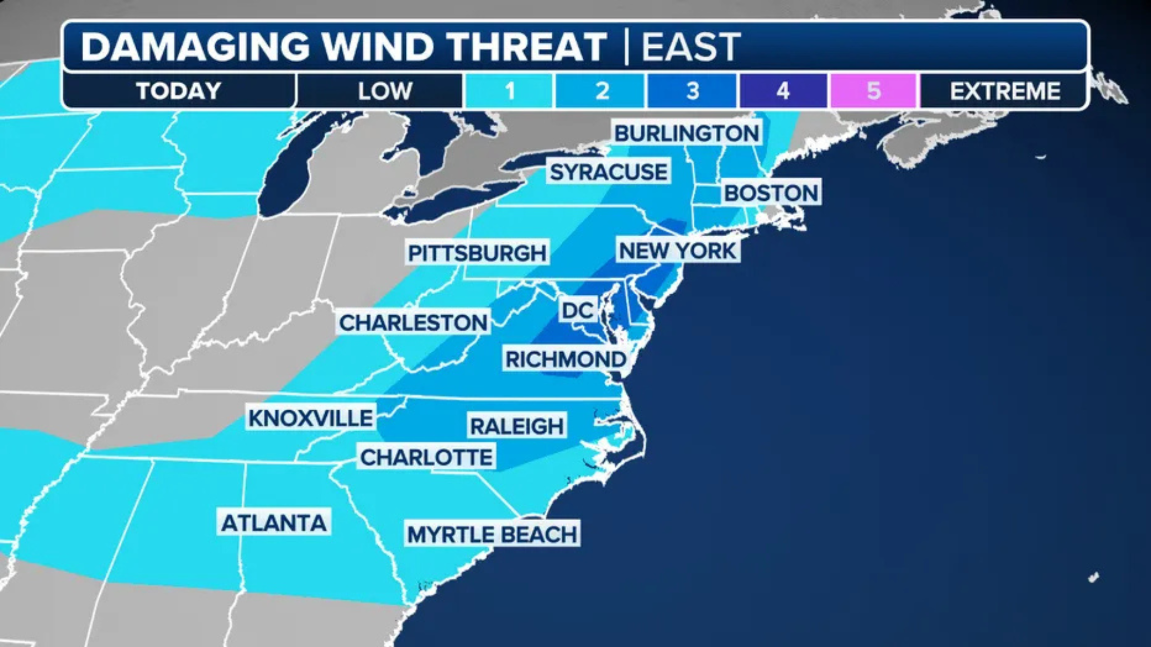 Severe Thunderstorm Weather May Impact East Coast Travel, June 19th